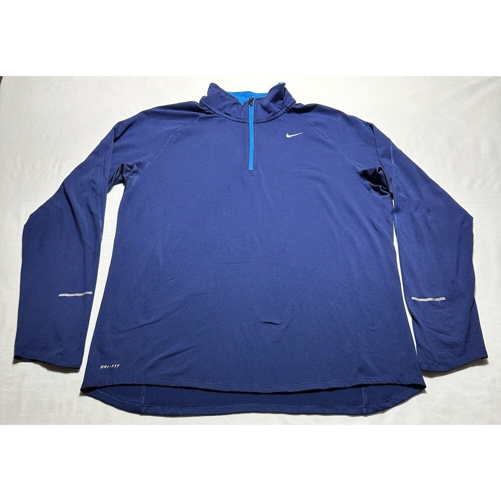Nike Running Dri Fit Pullover Mens Large 1/4 Zip Gym Training Golf 519199 *READ